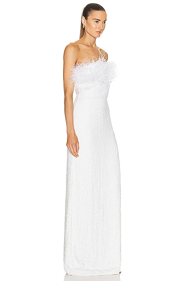Shop Retroféte Dolly Dress In Moonglow White