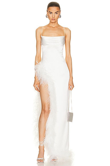 retrofete Priscilla Feather Dress in White