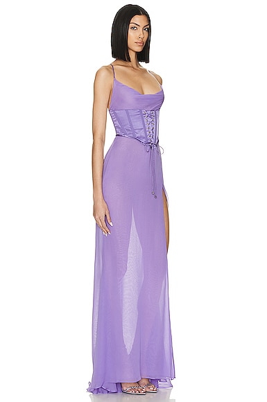 Shop Retroféte Larissa Dress In Dusty Lilac