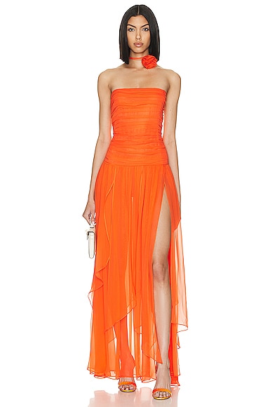 Retroféte For Fwrd Perola Dress In Orange