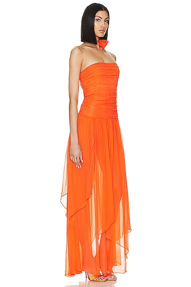 Shop Retroféte For Fwrd Perola Dress In Orange