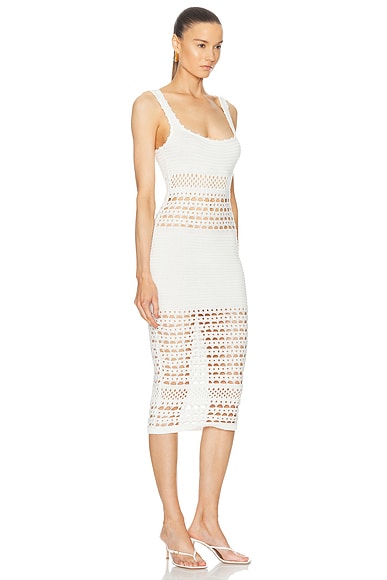 Shop Retroféte Avril Crochet Dress In White