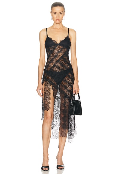 retrofete Sabina Lace Dress in Black