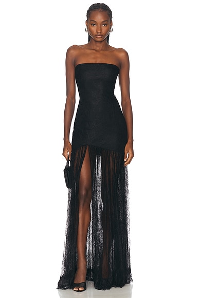 Cinq a Sept Solid Yuki Gown in Black FWRD