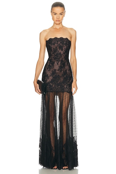 retrofete Vespera Lace Dress in Black