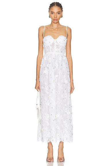 retrofete Noema Dress in White & Silver