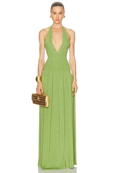 retrofete Marcelle Dress in Metallic Kiwi