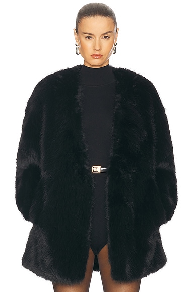 retrofete Heiress Faux Fur Jacket in Black