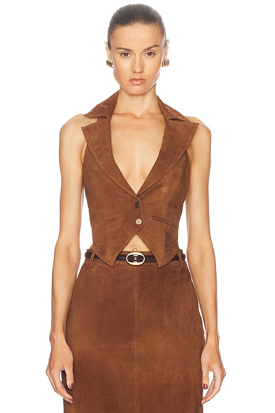 retrofete Josephine Suede Vest in Cinnamon