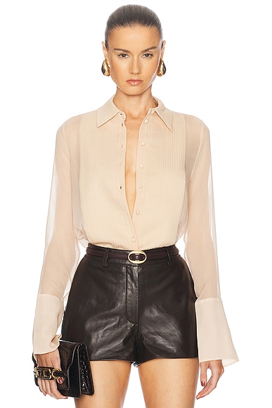 retrofete Jemma Silk Blouse in Dusty Peach