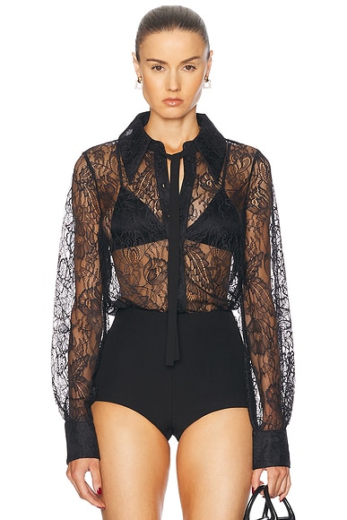 MSGM Sequin Top in Black FWRD