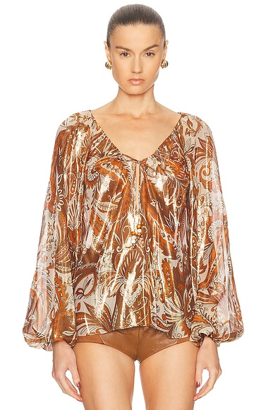 retrofete Arabella Blouse in Terracotta Bandana