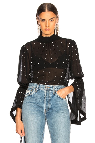 retrofete Patricia Top in Black & Pearl | FWRD