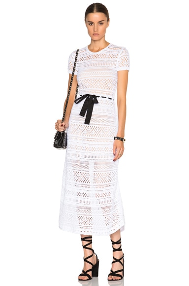 Red Valentino Crochet Maxi Dress in White | FWRD