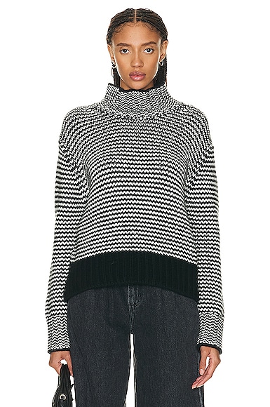 SABLYNEverett Cashmere Sweater in Black Stripe