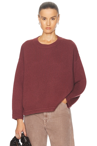 BODE Bucky Pullover Sweatshirt in Red & Ecru | FWRD