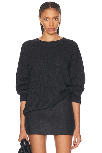 SABLYN Alston Boyfriend Crewneck Sweater in Asphalt Charcoal