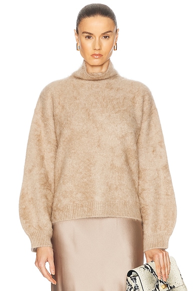 SABLYN Asher Slouchy Turtleneck Sweater in Eco Gravel