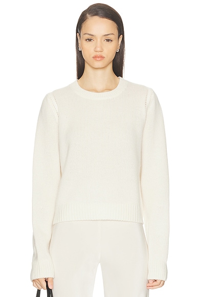 SABLYN Noa Shunken Crewneck Sweater in Gardenia
