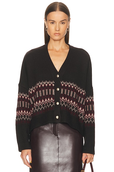 Elliot B Boxy Cropped Fairisle Cardigan