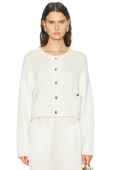 SABLYN Charlene Welt Pocket Cardigan in Gardenia