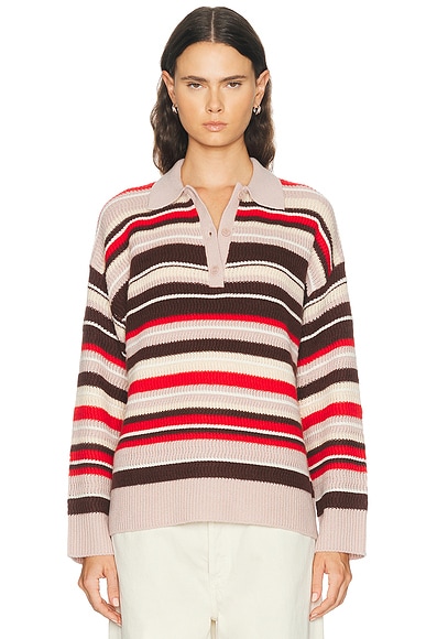 SABLYN Billie Relaxed Collared Sweater in Cinnabar Multi