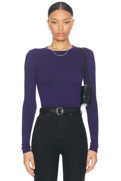 Enza costa cuffed crew neck top online