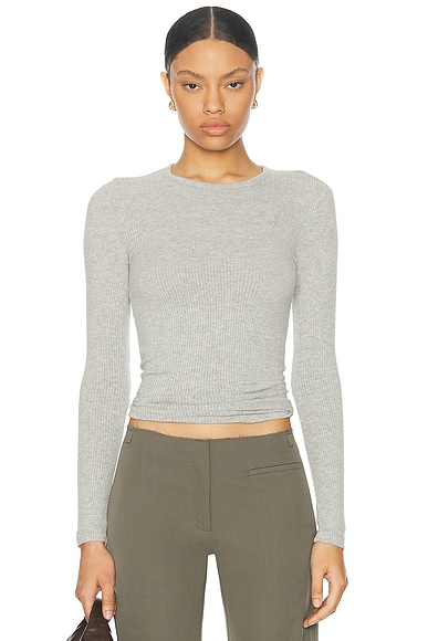 Jean Paul Gaultier Soleil High Neck Long Sleeve Top in Green