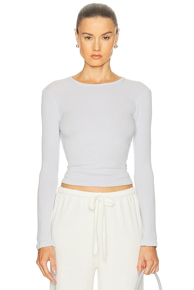 SABLYN Quincy Long Sleeve Fitted Crewneck Tee in Skye