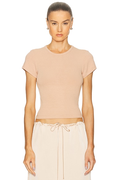 SABLYN Yael Cropped Baby Tee in Pink Sand