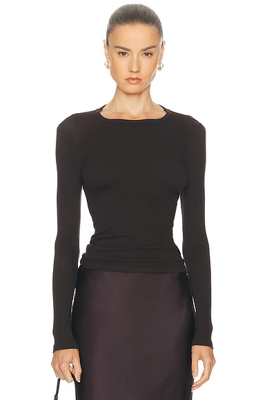 Quincy Long Sleeve Fitted Crewneck Tee