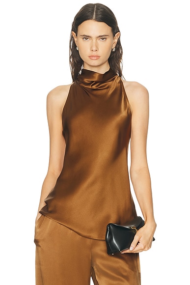 SABLYN Una Halter Tunic Top in Tobacco