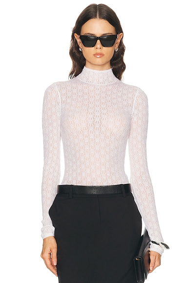 SABLYN Rhea Long Sleeve Mock Neck Top in Gardenia