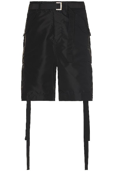 Sacai Nylon Twill Shorts in Black