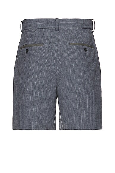 Shop Sacai Chalk Stripe Shorts In Gray