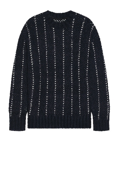 Jacquard Knit Sweater in Navy