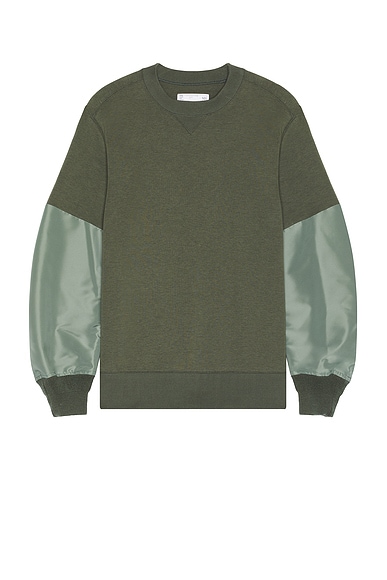 Nylon Twill & Sponge Sweat Pullover
