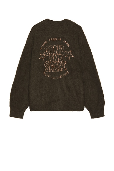 Sacai Gonz Mohair Knit Cardigan in Khaki | FWRD