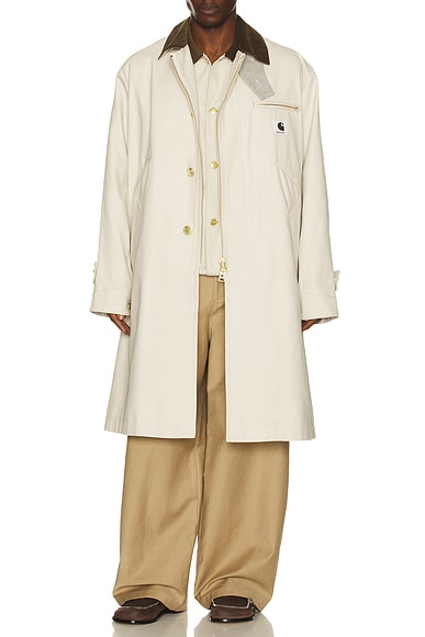 Sacai x Carhartt WIP Duck Coat in Ivory