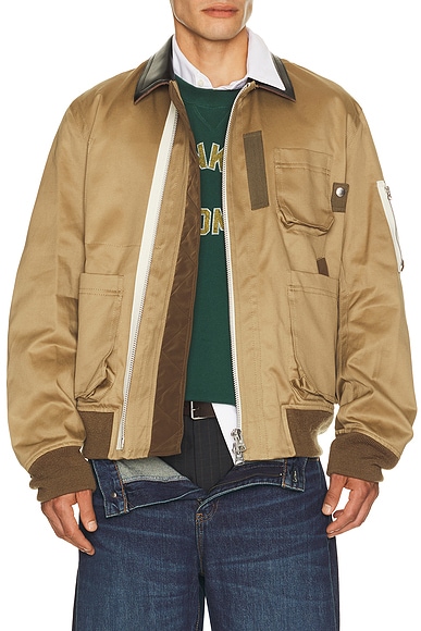 Sacai Cotton Chino Blouson in Dark Beige