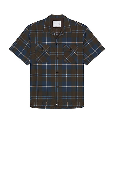 Sacai Plaid Shirt in Brown & Blue
