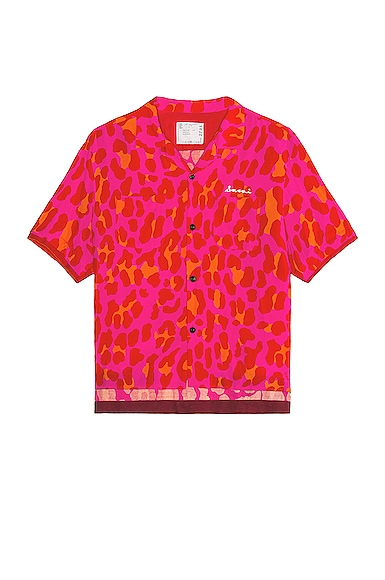 国内外の人気が集結 In Shirt Short-sleeve Leopard-print Sacai Pink ModeSens | トップス