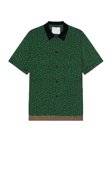 sacai floral-patches shirt - Green