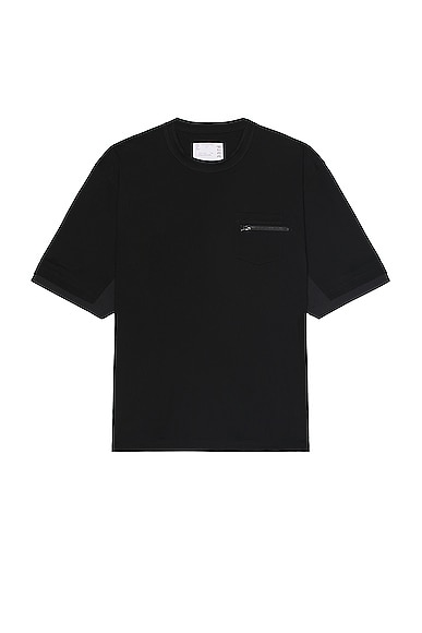 Sacai Cotton Jersey T-Shirt in Black