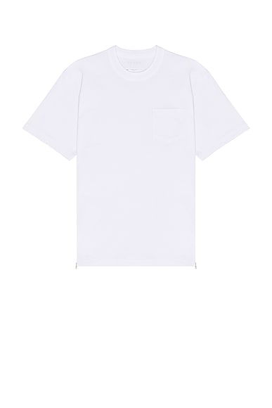 Sacai Side Zip T-Shirt in White