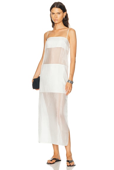 SANS FAFF Cove Silk Maxi Dress in White