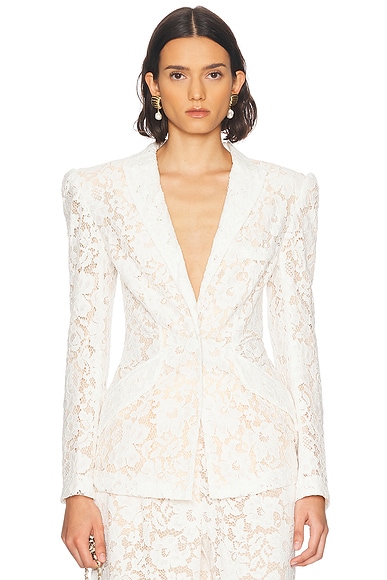 SANS FAFF Kensington Lace Blazer in White