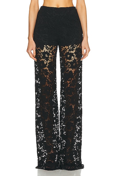 SANS FAFF London Lace Flared Pant in Black