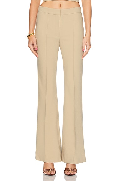 Shop Sans Faff Lizzy Low Rise Flared Trouser In Camel