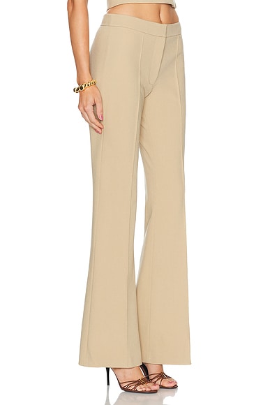Shop Sans Faff Lizzy Low Rise Flared Trouser In Camel